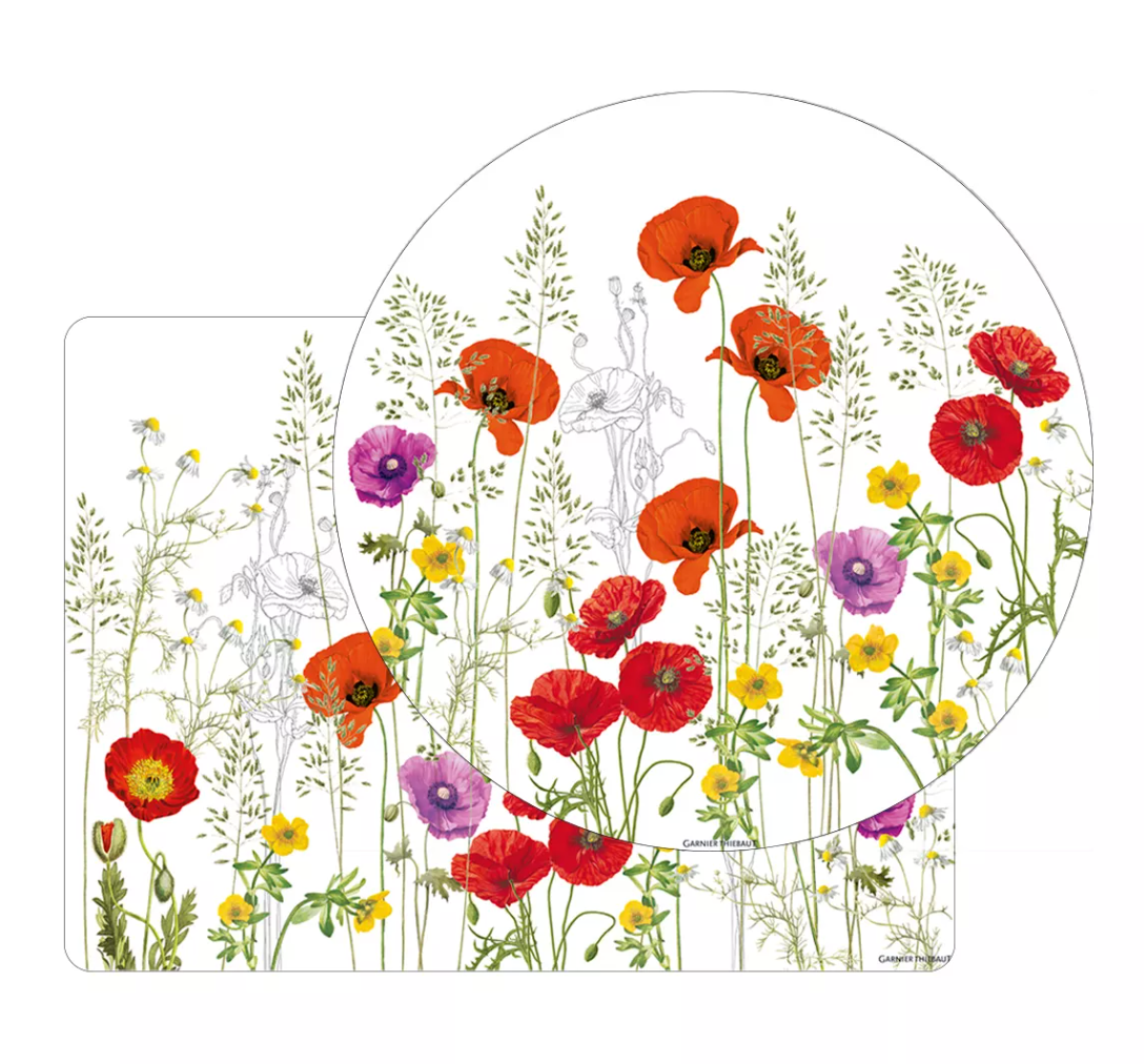 Set de table Les coquelicots violet - Garnier Thiebaut