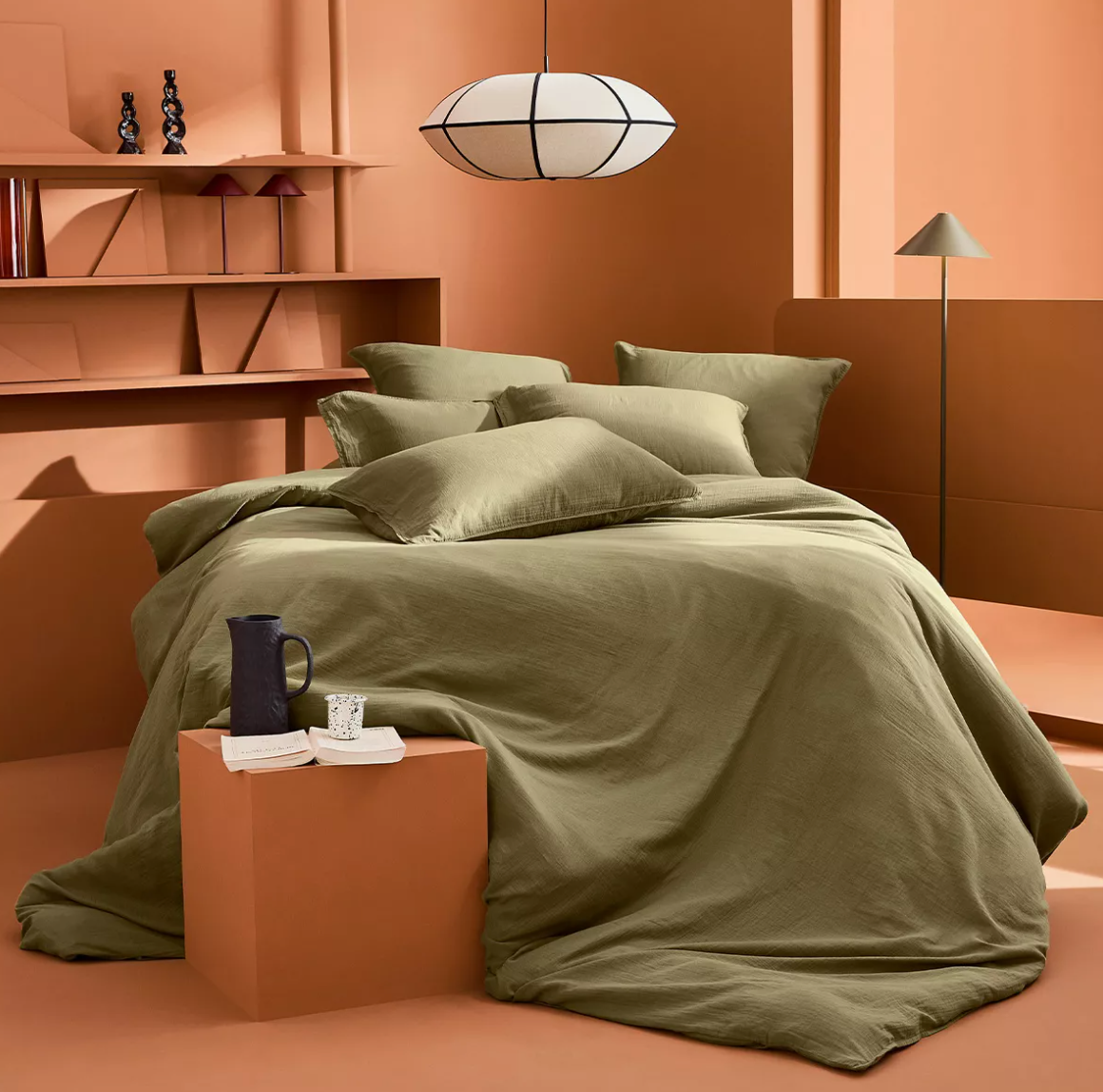 Housse de couette Malia kaki - Garnier Thiebaut