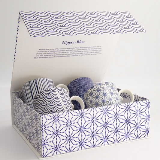 Coffret de 4 mugs Nippon Blue 340 ml – Tokyo Design Studio