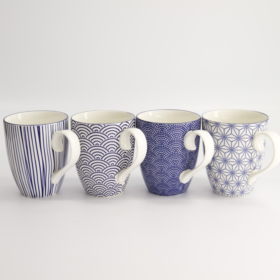 Coffret de 4 mugs Nippon Blue 340 ml – Tokyo Design Studio