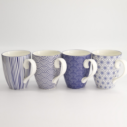 Coffret de 4 mugs Nippon Blue 340 ml – Tokyo Design Studio