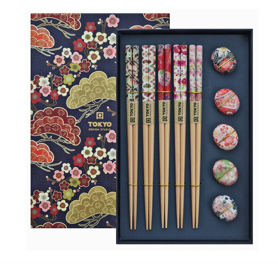 Coffret de 5 paires de baguette et repose baguette - Tokyo Design Studio