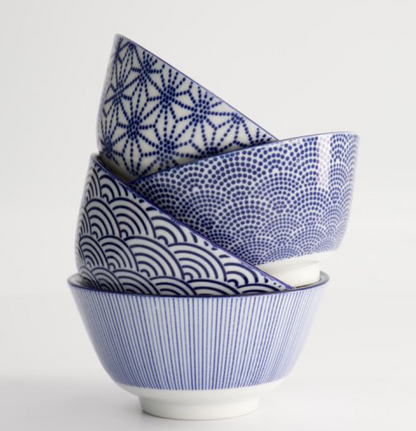 Bols assortis Nippon Blue x 4 - Tokyo Design Studio
