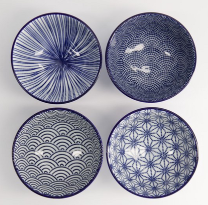 Bols assortis Nippon Blue x 4 - Tokyo Design Studio