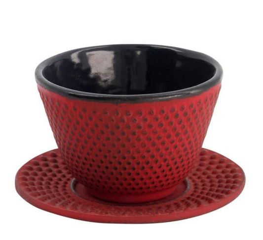 Tasse à thé japonaise en fonte avec soucoupe Arare 120 ml – Tokyo Design Studio