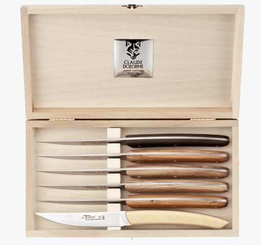 Coffret 6 couteaux Thiers manche inox mat - Claude Dozorme