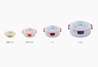 4 Boîtes Alimentaires Rondes Multicolores Nest™ Lock Round - Joseph Joseph