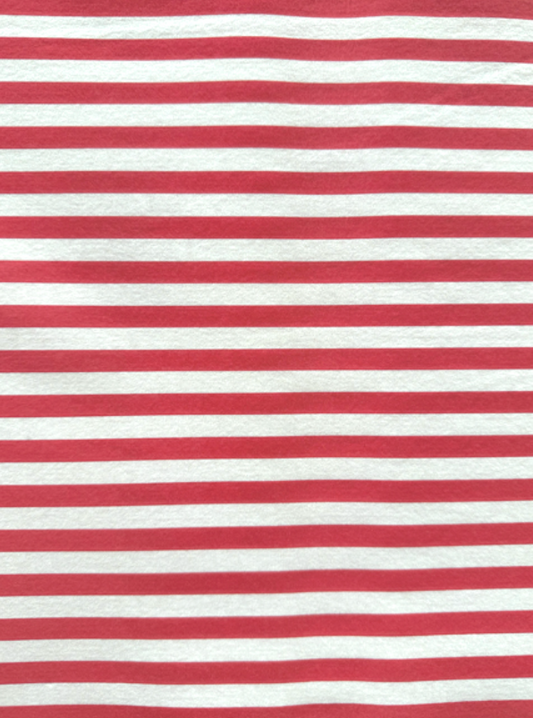 Nappe en papier rayures rouges et blanches effet tissu