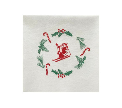 Pere noel ski 40x40 - Francoise Paviot