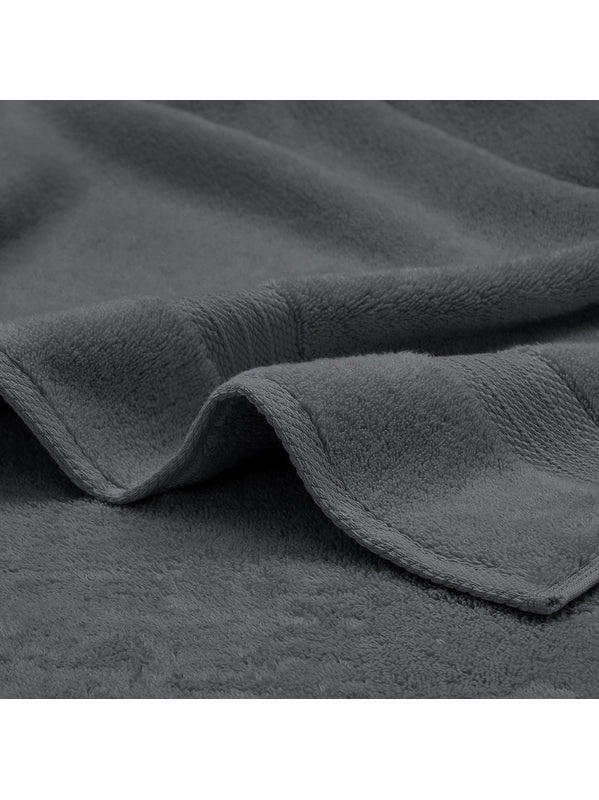 Drap de bain Elea carbone 100x150 cm en coton anthracite avec liteaux renforcés