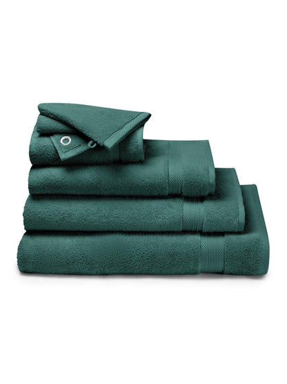 Drap de bain Elea Crépuscule 100x150 cm en coton anthracite avec liteaux renforcés