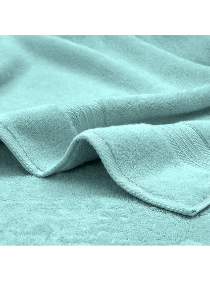 Drap de bain Elea Curacao bleu 100x150 en 100% coton avec liteau