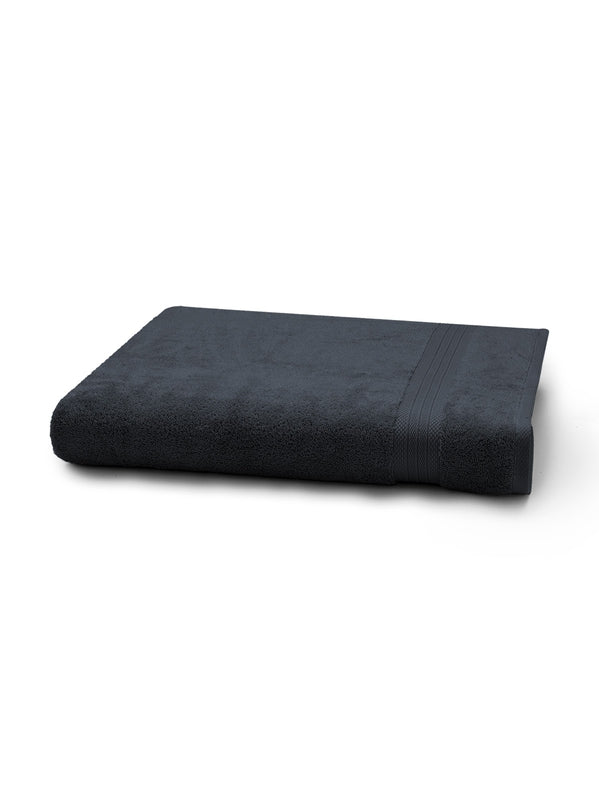Drap de bain Elea navy 100x150 cm en coton 550 g/m², coloris marine uni