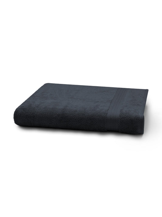 Drap de bain Elea navy 100x150 cm en coton 550 g/m², coloris marine uni