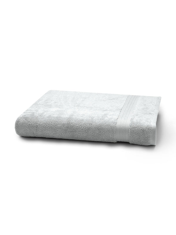 Drap de bain Elea Nuage gris 100x150 cm en coton éponge 550 g/m², moelleux et absorbant