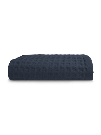 Drap de douche marine 70x140 cm en coton 100% zero twist, finition liteau renforce