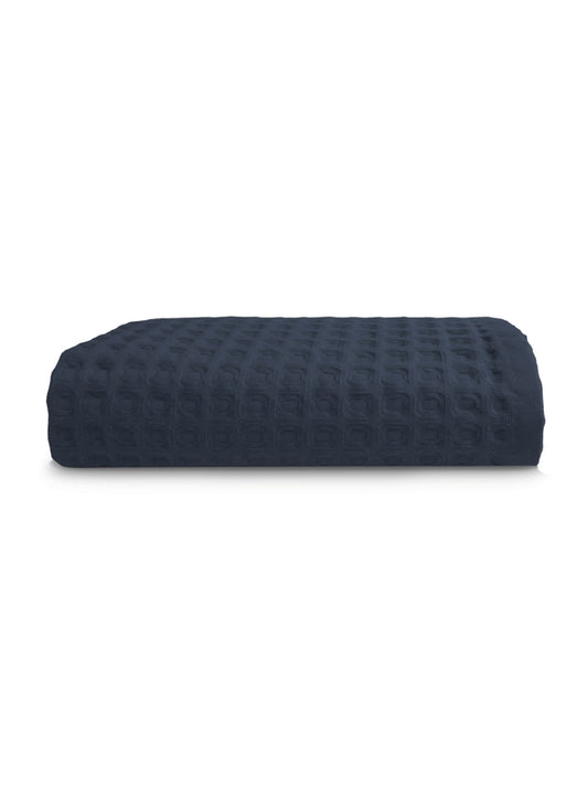 Drap de douche marine 70x140 cm en coton 100% zero twist, finition liteau renforce