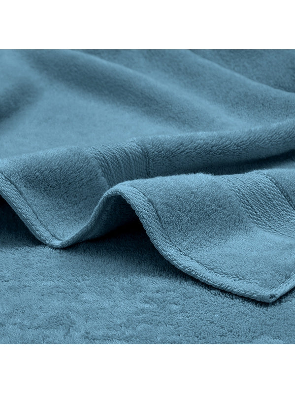 Drap de douche Elea canard 70x140 en coton bleu canard avec liteau