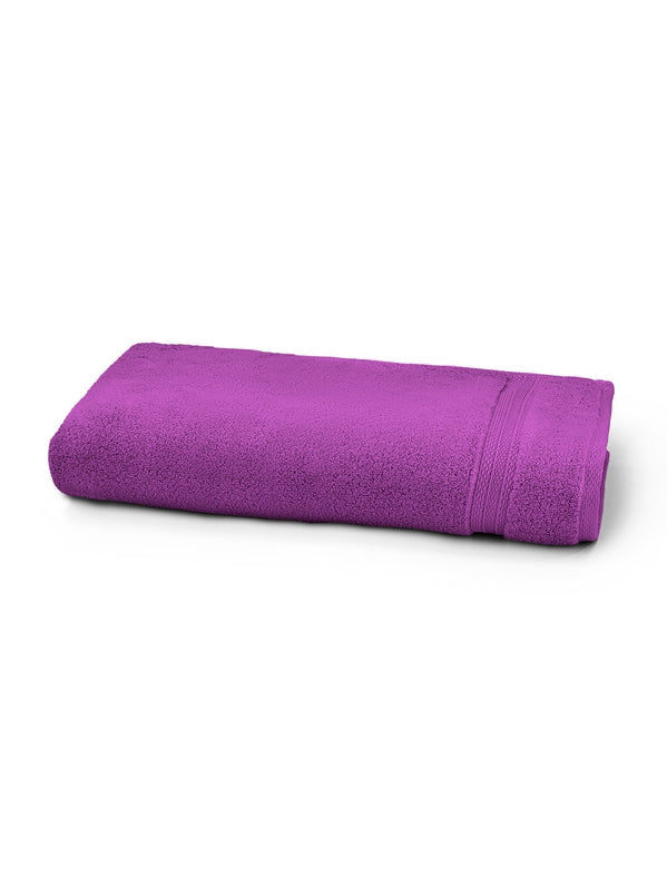 Drap de douche Elea 70x140 cm en coton 100% violet raisin, finitions liteaux