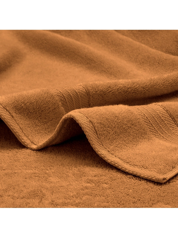 Drap de douche Elea rouille 70x140 cm en coton avec liteau