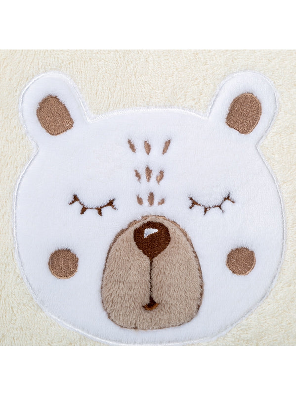 Drap de douche Petit Ours Angora beige en coton pour enfant, format 70x120 cm