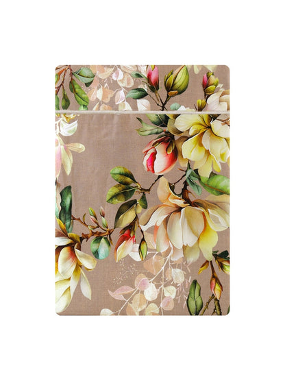 DRAP PLAT MAGNOLIAS ROSE FUME