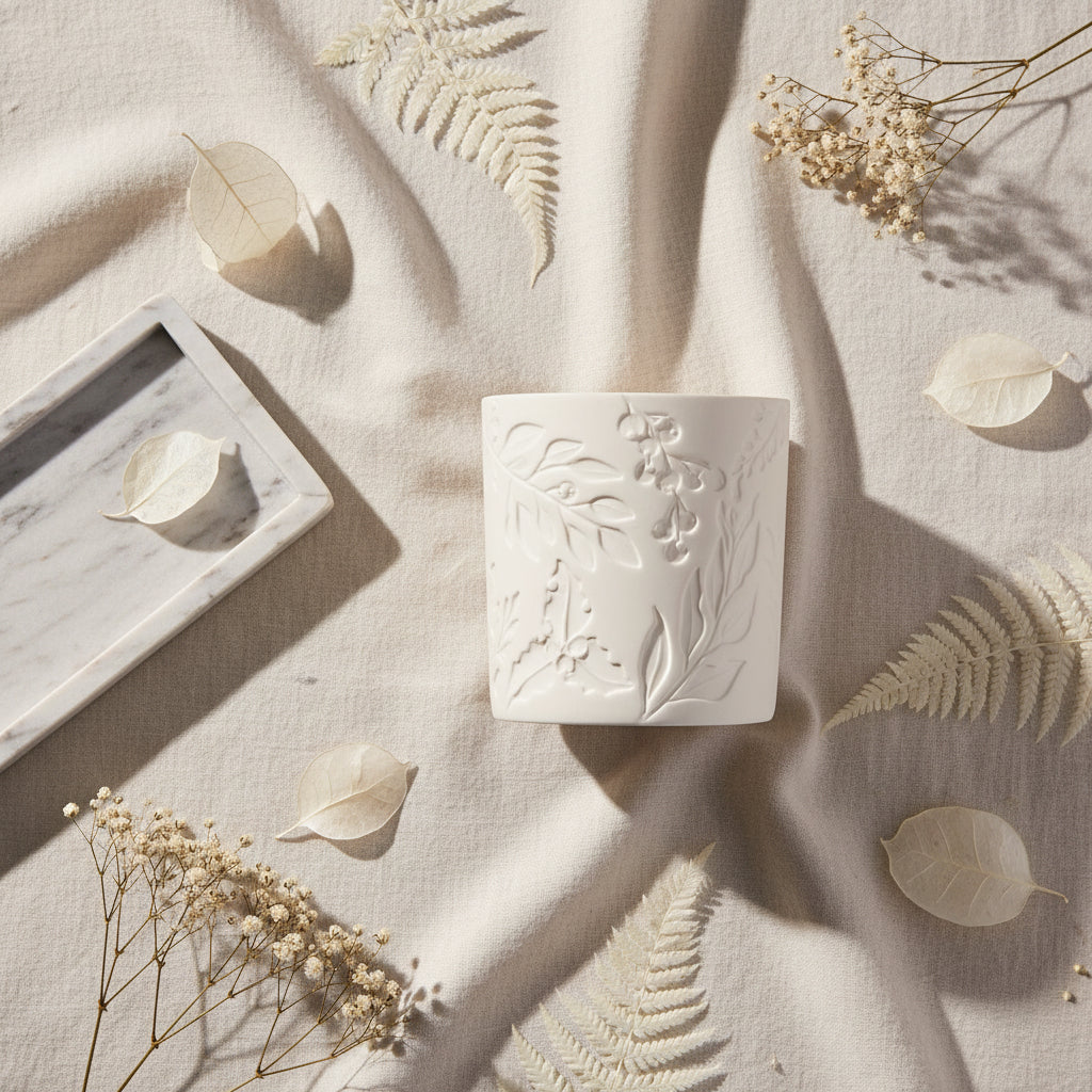 Photophore porcelaine baies dorées Räder porcelaine blanche