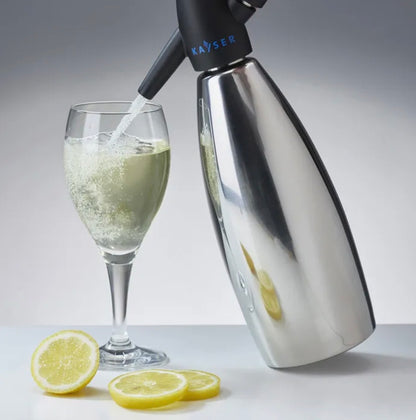Siphon à soda Kayser en inox avec tête noire