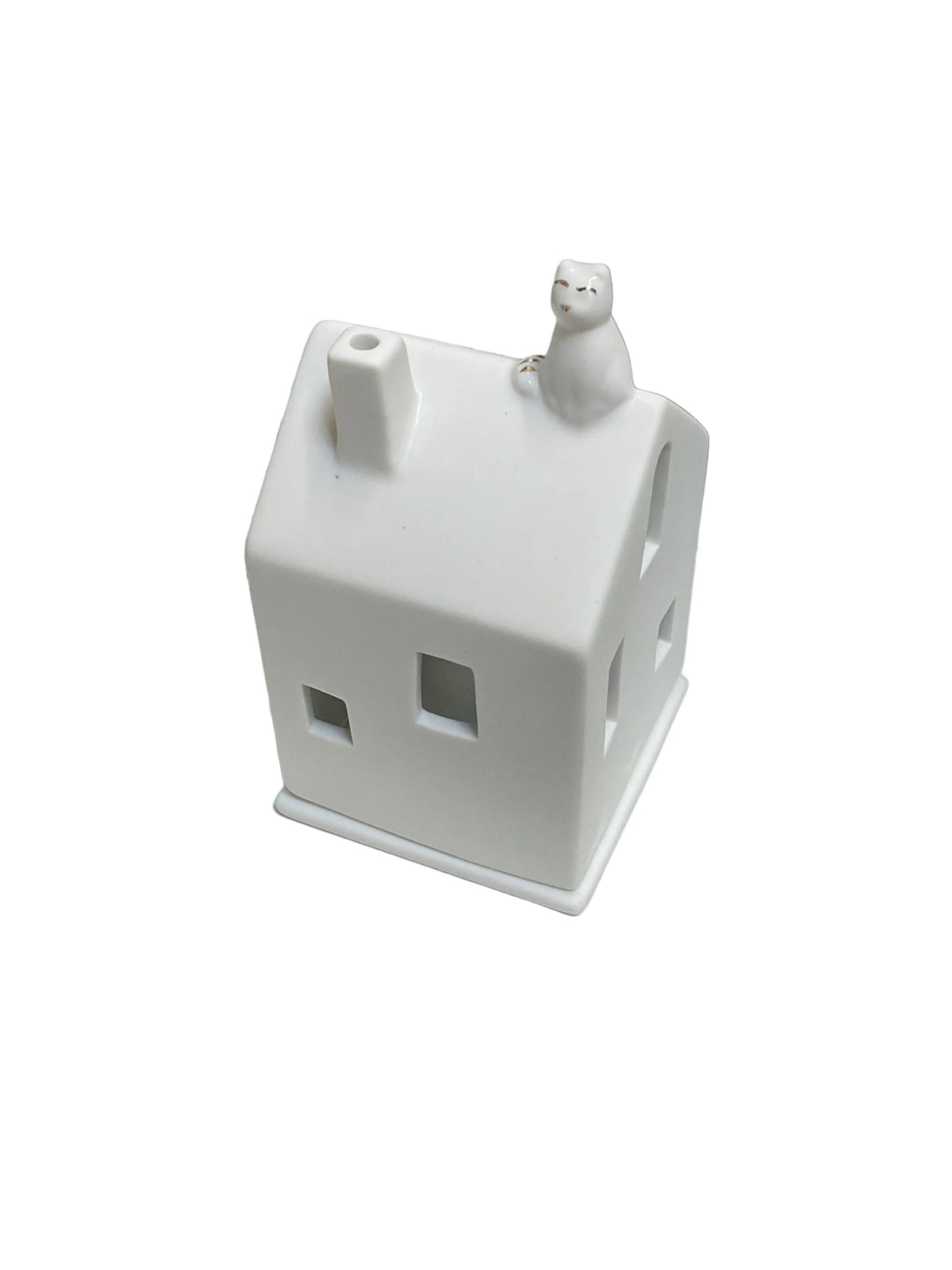 Maison lumineuse chat 7 x 7 x 13,5 cm Räder porcelaine