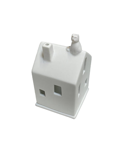 Maison lumineuse chat 7 x 7 x 13,5 cm Räder porcelaine