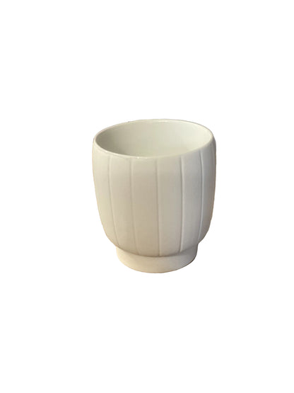 Bougeoir à rayures verticales Räder porcelaine blanche