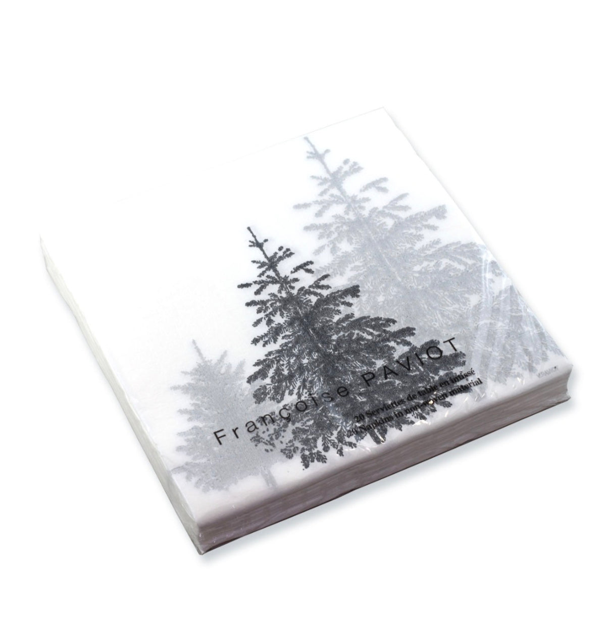 Serviettes papier sapin argent 40 x 40 cm - Françoise Paviot