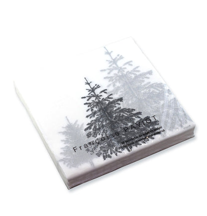 Serviettes papier sapin argent 40 x 40 cm - Françoise Paviot