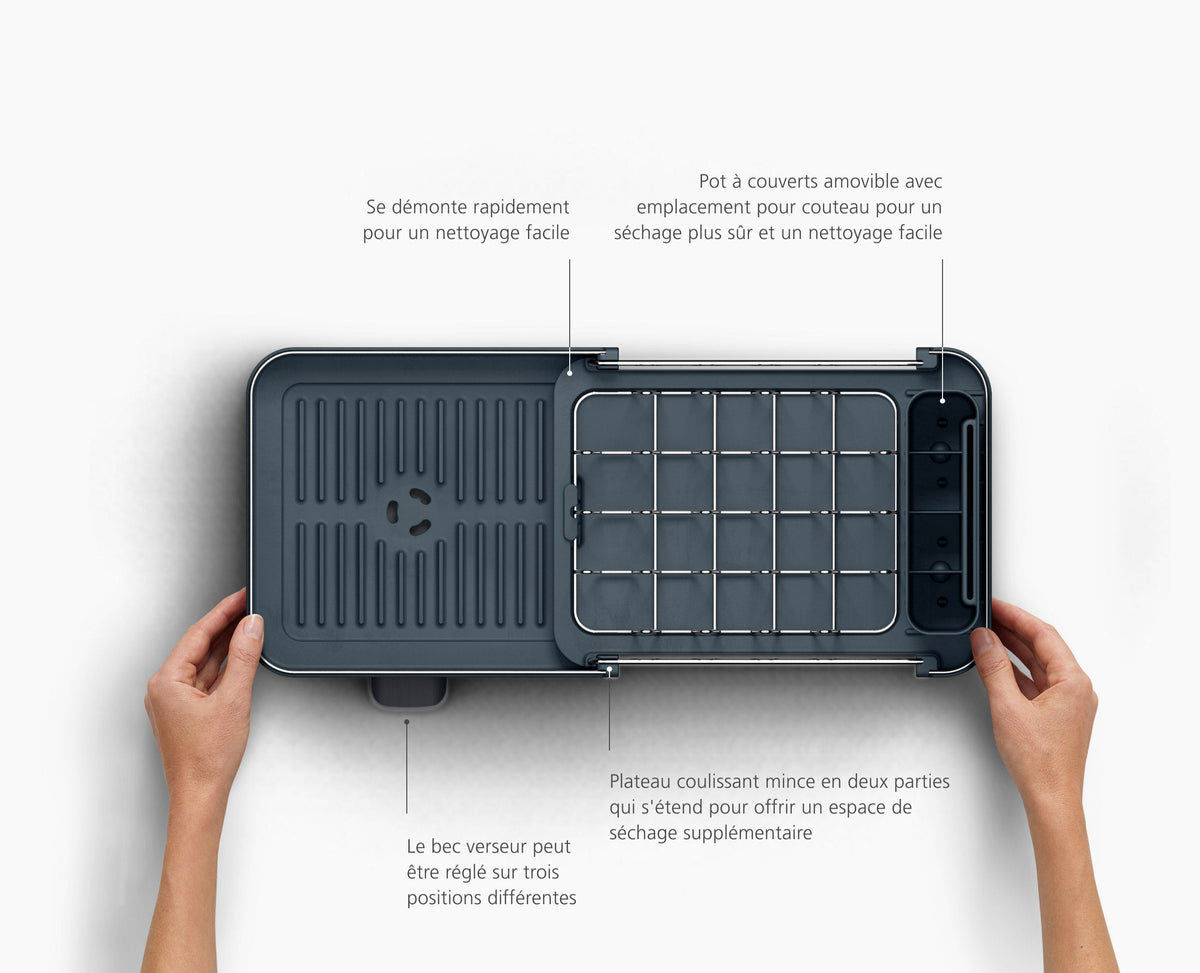 Extend Slim Steel Dish Rack Grey