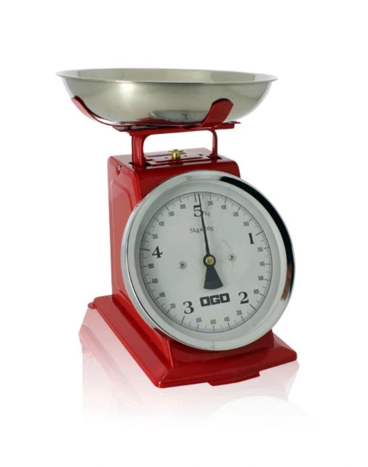 Balance de cuisine mécanique Ogoliving rouge au design rétro