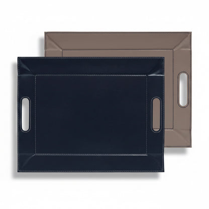 Plateau bicolore réversible en similicuir 45X35cm - Freeform