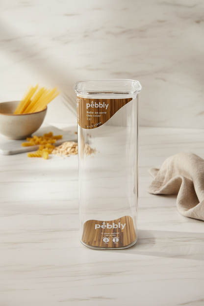 Grande boîte en verre Pebbly - pour plats cuisinés et réserves