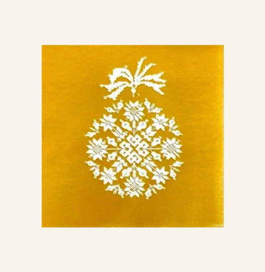 Serviette de table motif graphique doré raffiné