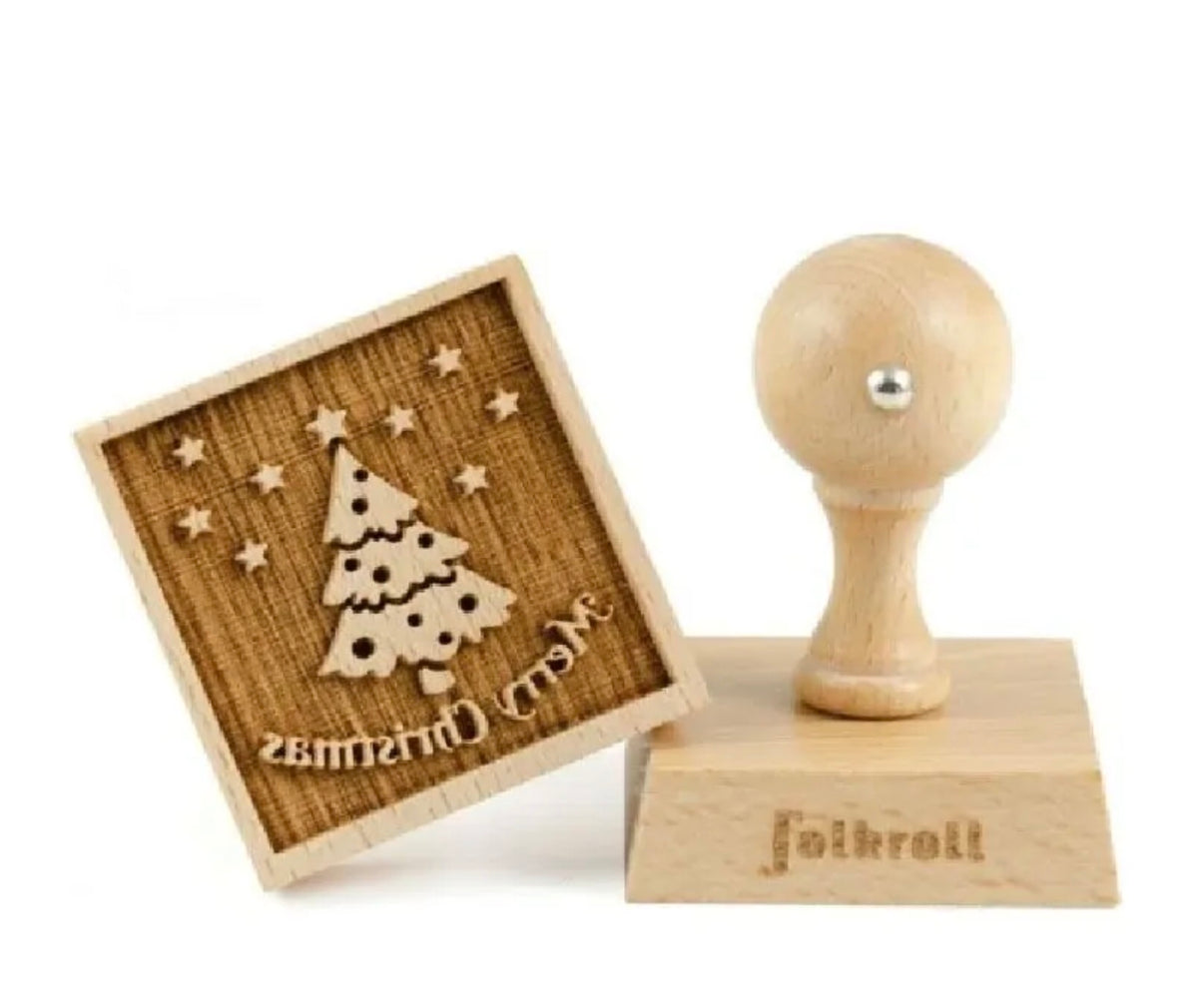 Tampon à biscuits Folkroll en bois de hêtre gravé