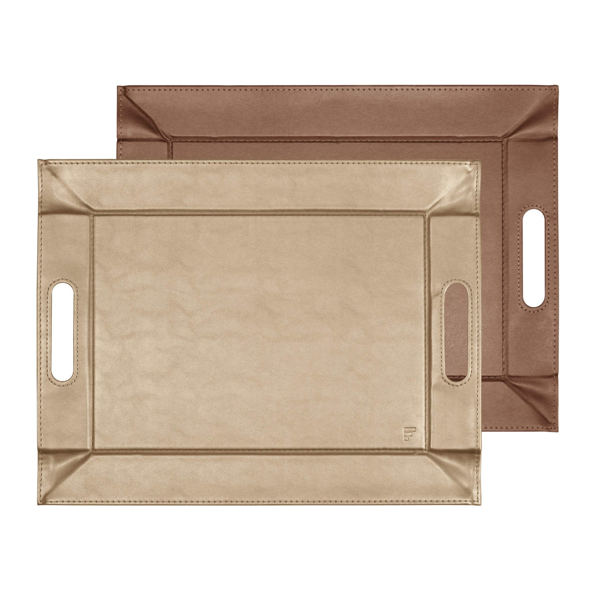Plateau bicolore réversible en similicuir 45X35cm - Freeform