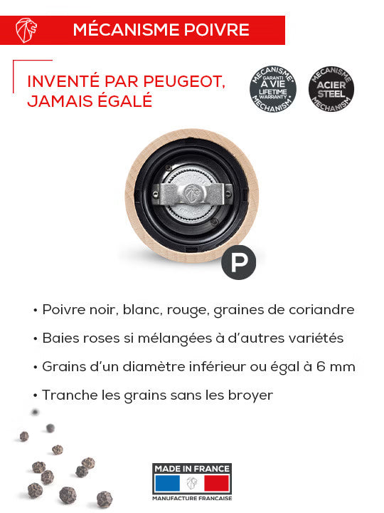 Moulin manuel en acryl et inox Daman - Peugeot
