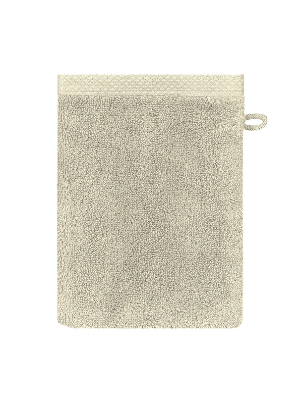 Gant de toilette Elea Angora beige 16x22 cm en 100% coton