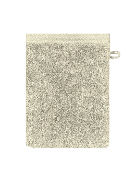 Gant de toilette Elea Angora beige 16x22 cm en 100% coton