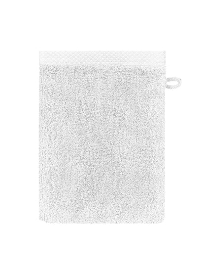Gant de toilette Elea blanc 16x22 cm en coton avec attache