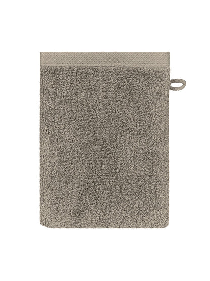 Gant de toilette Elea châtaignes en coton 16x22 cm avec attache de suspension