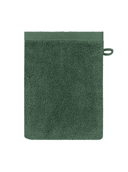 Gant de toilette Elea kaki en coton 16x22 cm avec attache