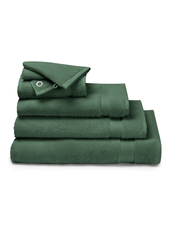 Gant de toilette Elea kaki en coton 16x22 cm avec attache