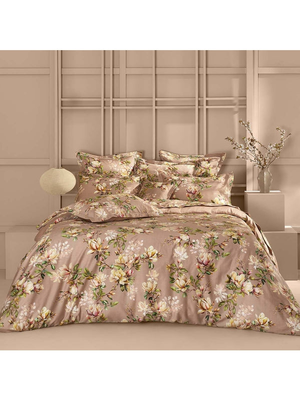 HOUSSE DE COUETTE MAGNOLIAS ROSE FUME