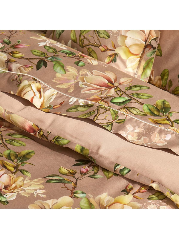 HOUSSE DE COUETTE MAGNOLIAS ROSE FUME
