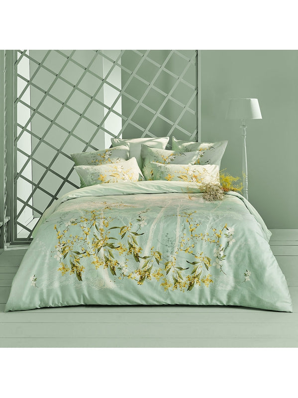 HOUSSE DE COUETTE MIMOSAS D'ETE TURQUOISE